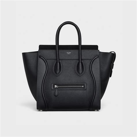 celine mini luggage bag poppy|CELINE Calfskin Linen Mini Tri.